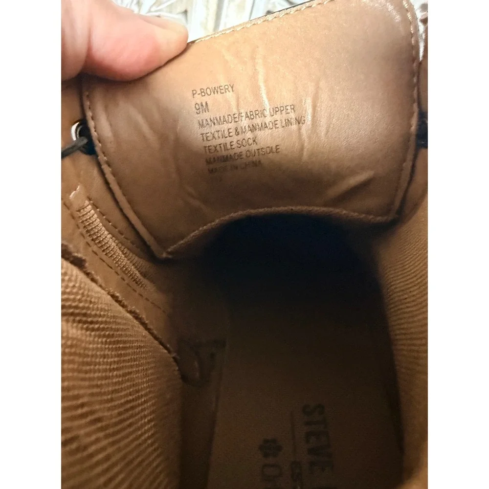 Steve Madden P-Bowery Mens Chukka Boots Cognac Side Zip Lug Sole Size 8.5 NEW